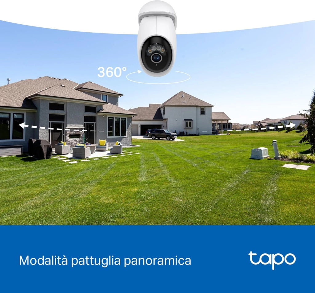 C560WS 4K 8MP Telecamera Wi-Fi Esterno Pan/Tilt, Smart AI, 360° Visuale, Visione Notturna a Colori Starlight, IP66, Allarme Sonoro e Luminoso, Wi-Fi 6 e Ethernet, Supporta MicroSD fino a 512 GB
