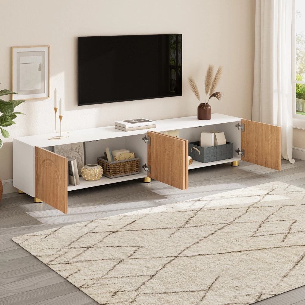 Mobile TV con 4 ante e vani; per soggiorno; in MDF e pannello truciolare; 180×35×40 cm