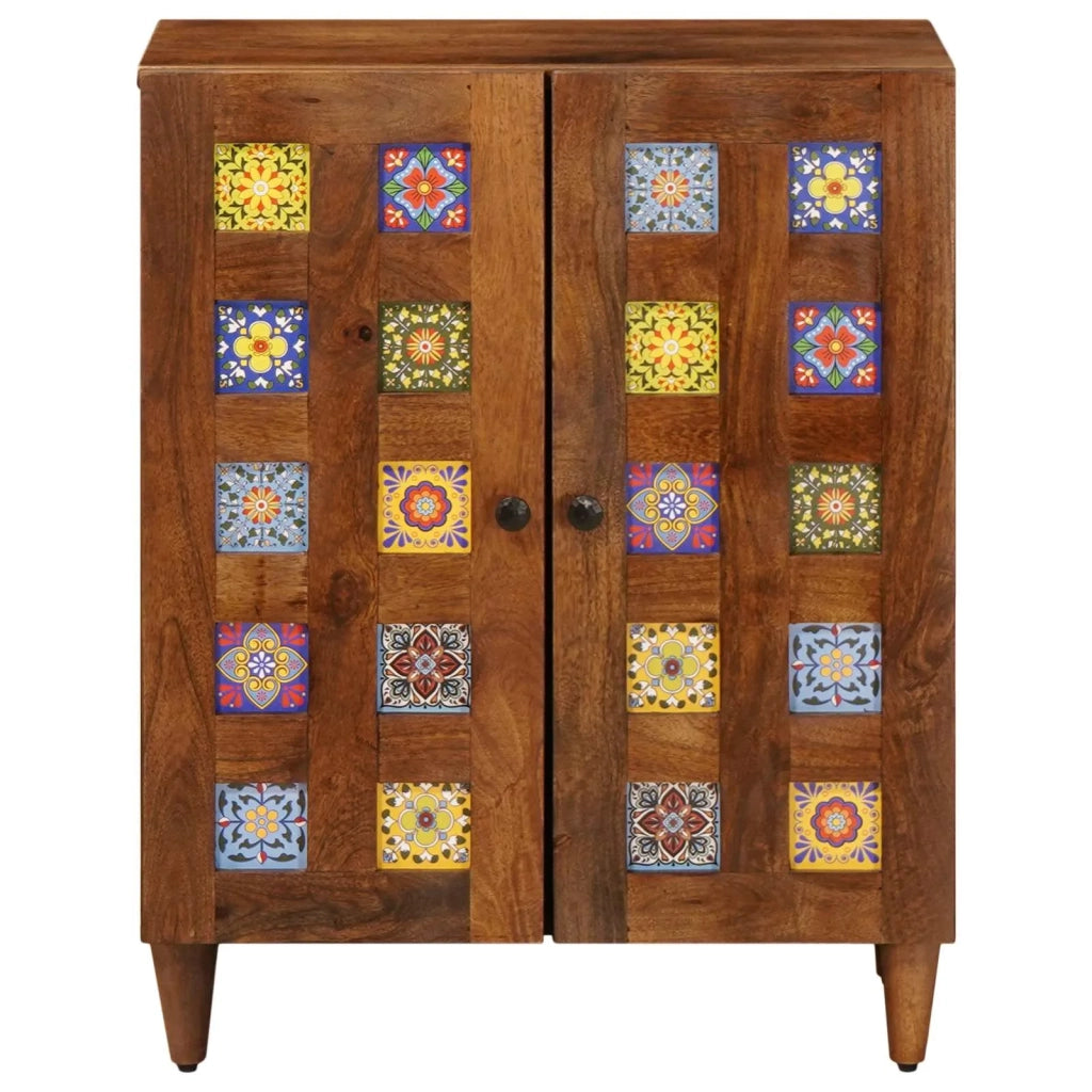 Credenza | Madia | Buffet da pranzo | Armadio da pranzo Noce 60 x 33 x 75 cm Legno di mango massello