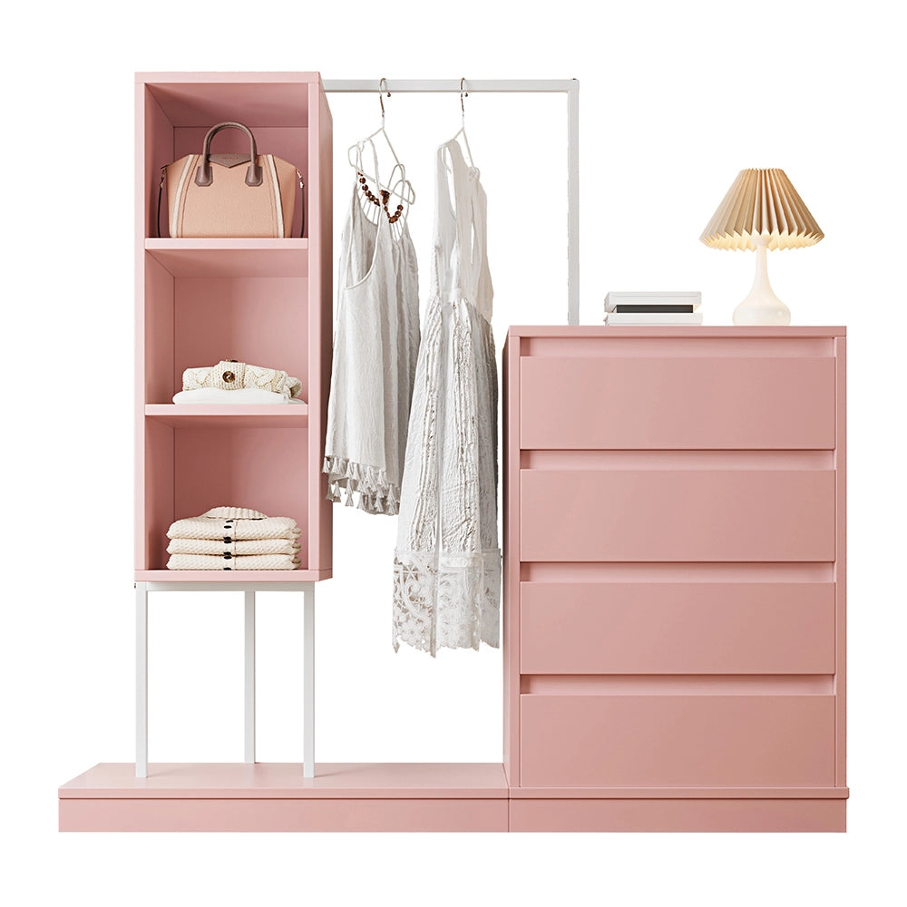 Comò - Xylo - 4 cassetti rosa 140x40x135cm