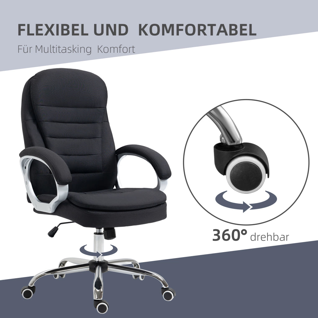Sedia da ufficio ergonomica girevole 360¡ã ¨C Zephmum ¨C Nero tessuto 64x75x111-121 cm