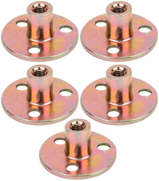 Set di Flangia 5 pezzi M6/M8/M10 - Flangia a 3 fori - Acciaio galvanizzato - Duraturo - Inox - Progettazione unica - Flangia di fissaggio