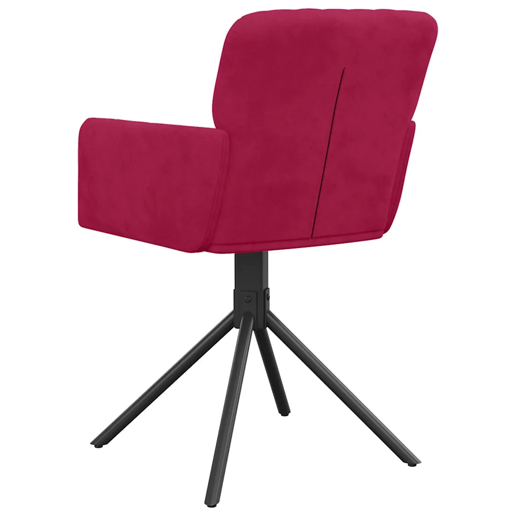 Sedie da Pranzo Girevoli 2 pz Rosso Vino in Velluto cod mxl 29343
