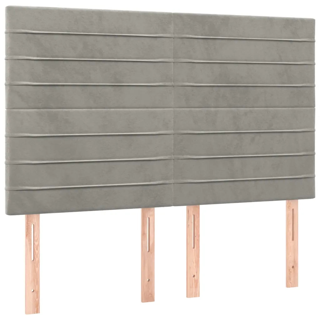Letto a Molle Materasso e LED Grigio Chiaro 140x200 cm Velluto