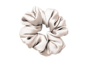 Scrunchies Elastico Per Capelli Crespi 100% Seta In Tinta Unita - Scrunchies - Bianco