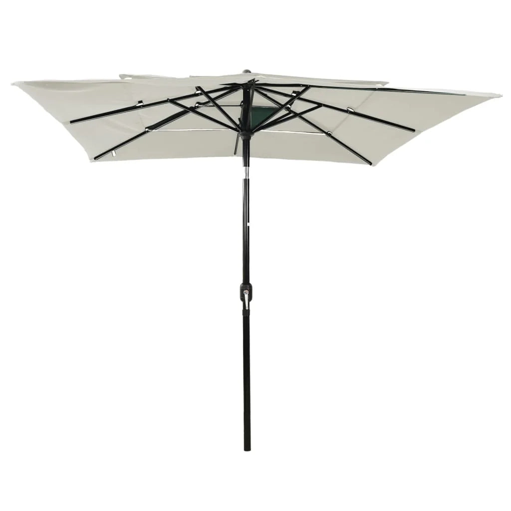 Ombrellone a tre livelli con palo in alluminio 2,5 x 2,5 m colore sabbia 02_0008763