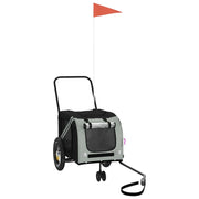 Rimorchio da Bici per Animali Grigio e Nero Oxford e Ferro CFW7209191
