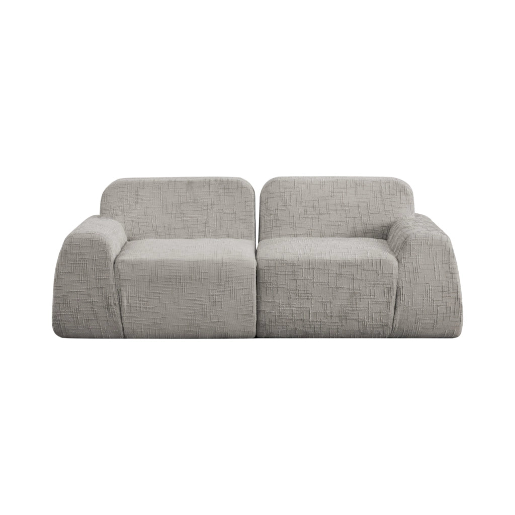 Divano a due posti, tessuto chenille, design modulare, imbottitura in schiuma ad alta elasticit¨¤ 30D, pronto all'uso, grigio
