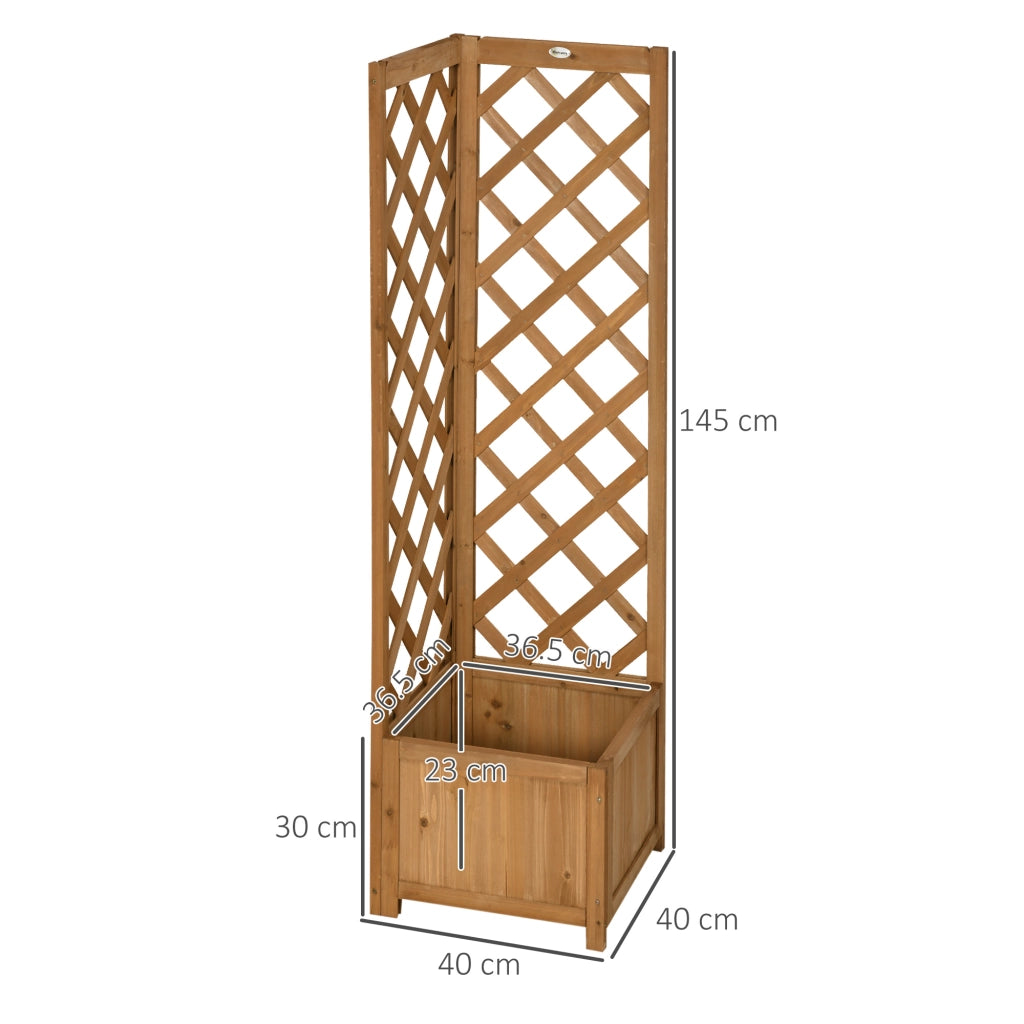 Fioriera da Giardino in Legno di Abete ¨C zephmum ¨C Marrone 40x40x145 cm