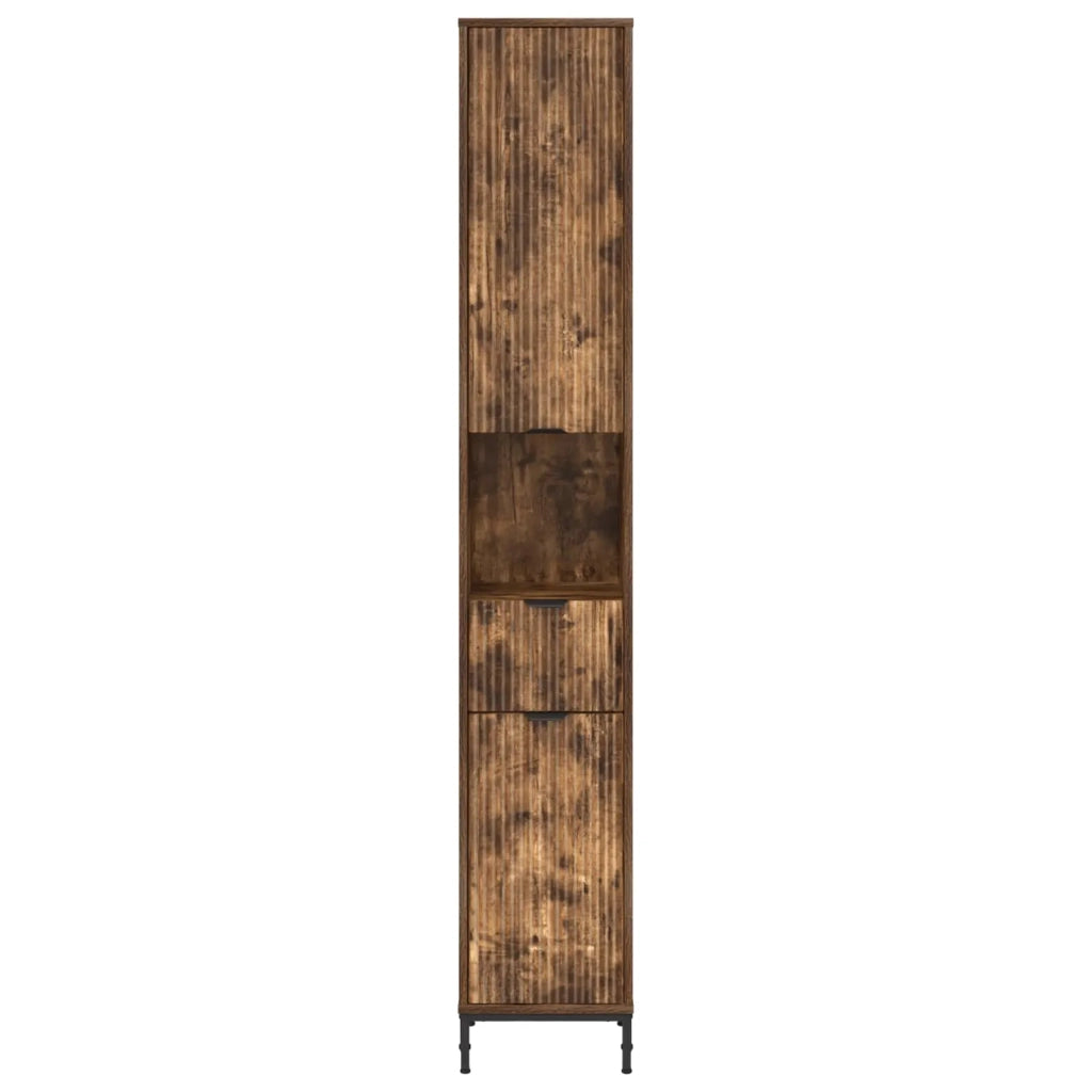 Mobile da Bagno con cassetto Rovere fumé 31,5 x 33 x 190 cm 883409