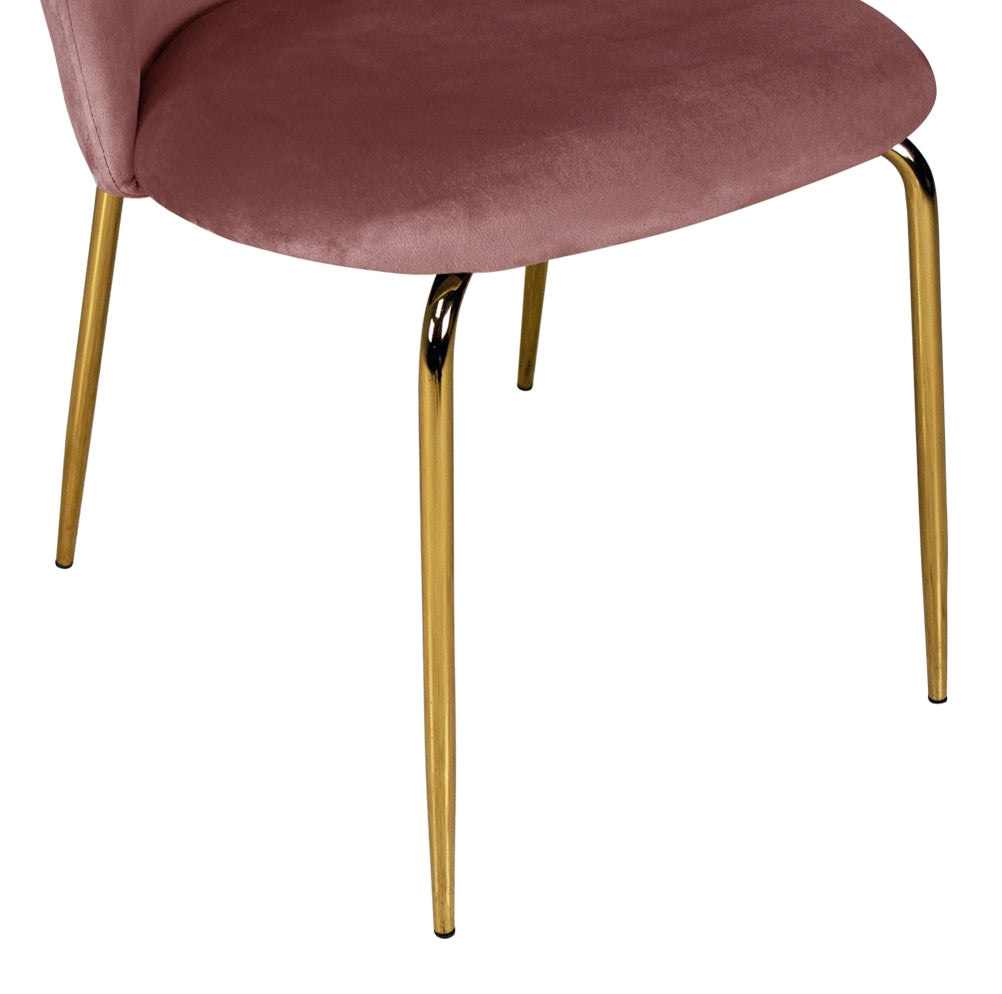 Sedia da pranzo imbottita in velluto rosso mattone (2 pz) - Nicole - SD36NIG