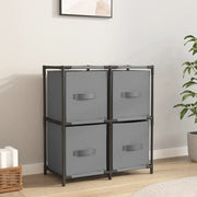 Armadietto con 4 Cesti in Tessuto Grigio 63x30x71 cm Acciaio cod mxl 53641