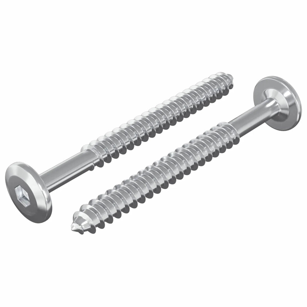 Viti in Legno 2 pcs Argento M6 x 70 mm Acciaio 864388