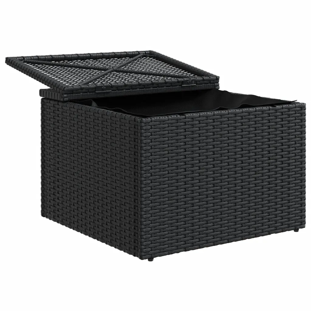 Sgabello Giardino con Cuscino Nero 55x55x37 cm in Polyrattan CFW3581271
