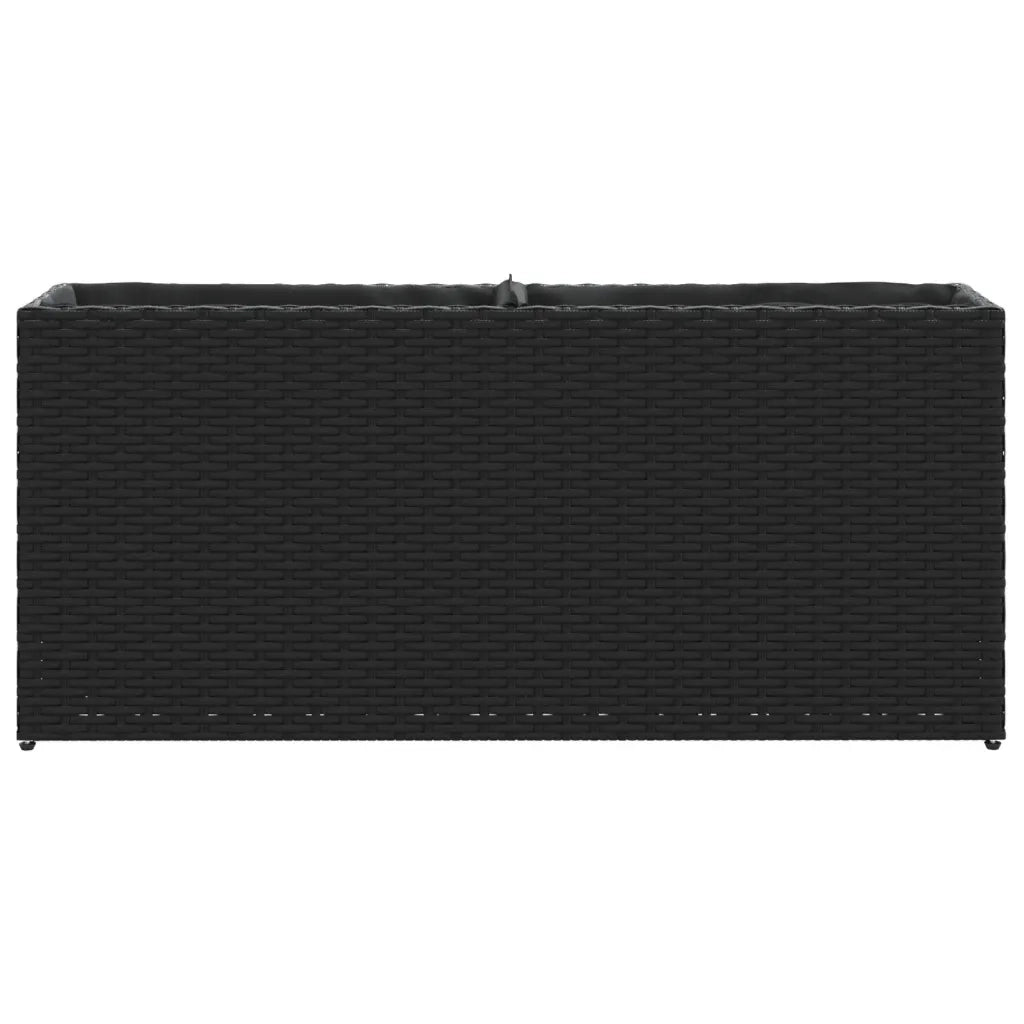 Fioriere da Giardino con 2 Vasi Nere 90x20x40 cm in Polyrattan