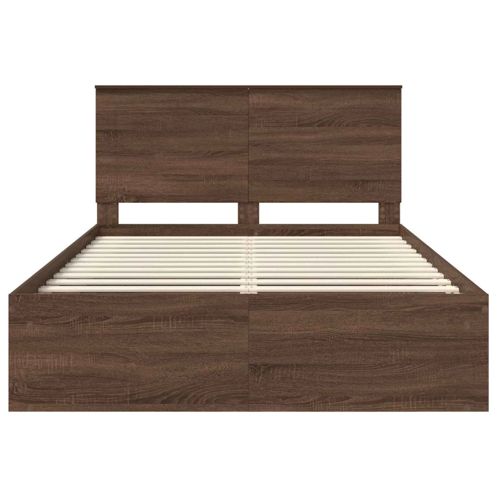 Struttura del letto Rovere Marrone 140 x 200 cm Pino massello