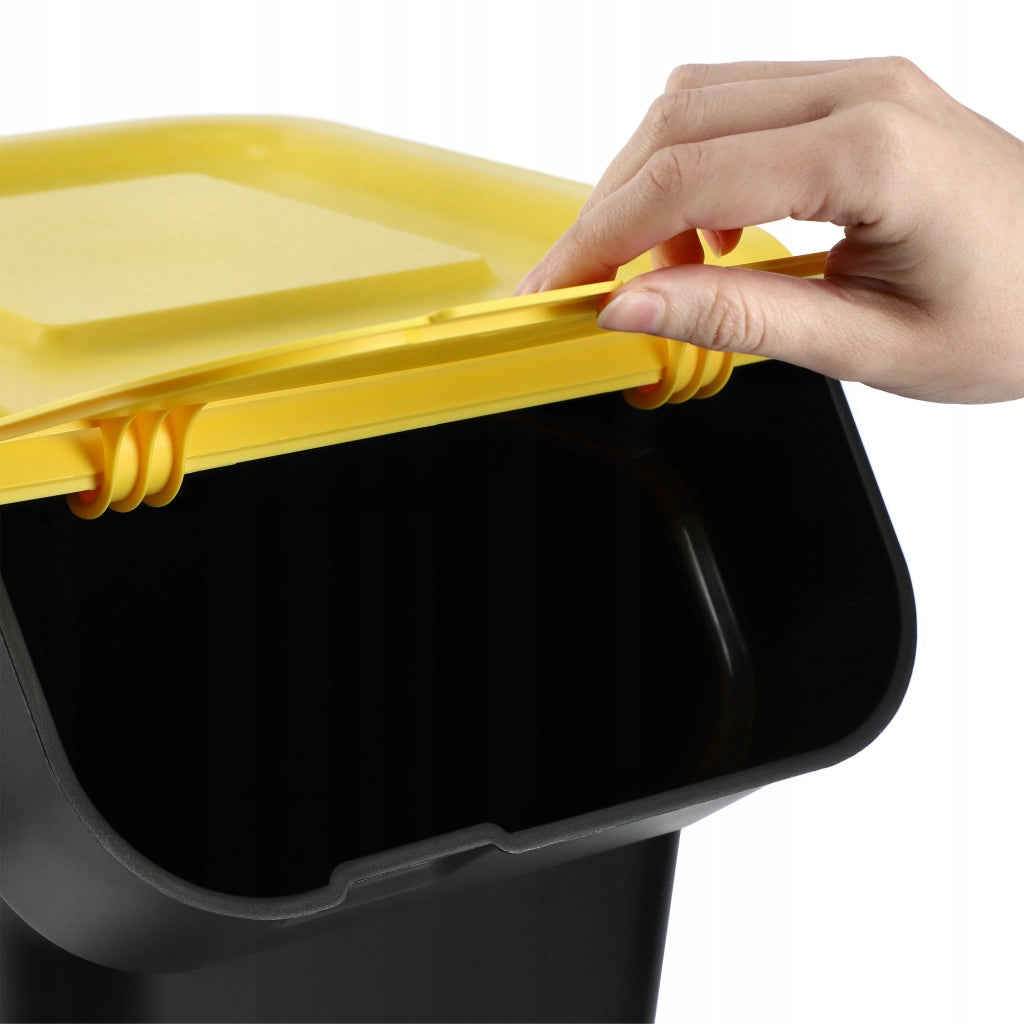 Set di 3 bidoni per la raccolta differenziata KADAX da 25 litri con maniglia.