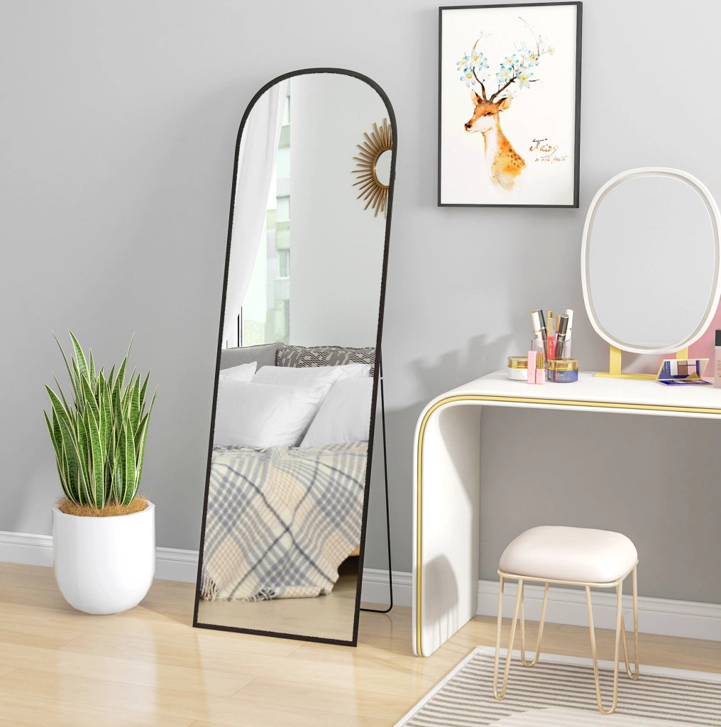 Specchio a figura intera 50 x 161,5 cm con cornice in lega di alluminio nero