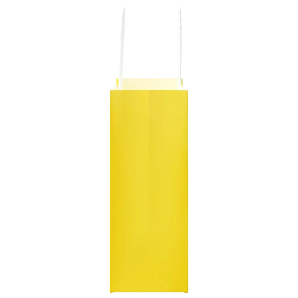 Sacchetti di Carta 250 pz con Manici Gialli 18x8x22 cm 4101782