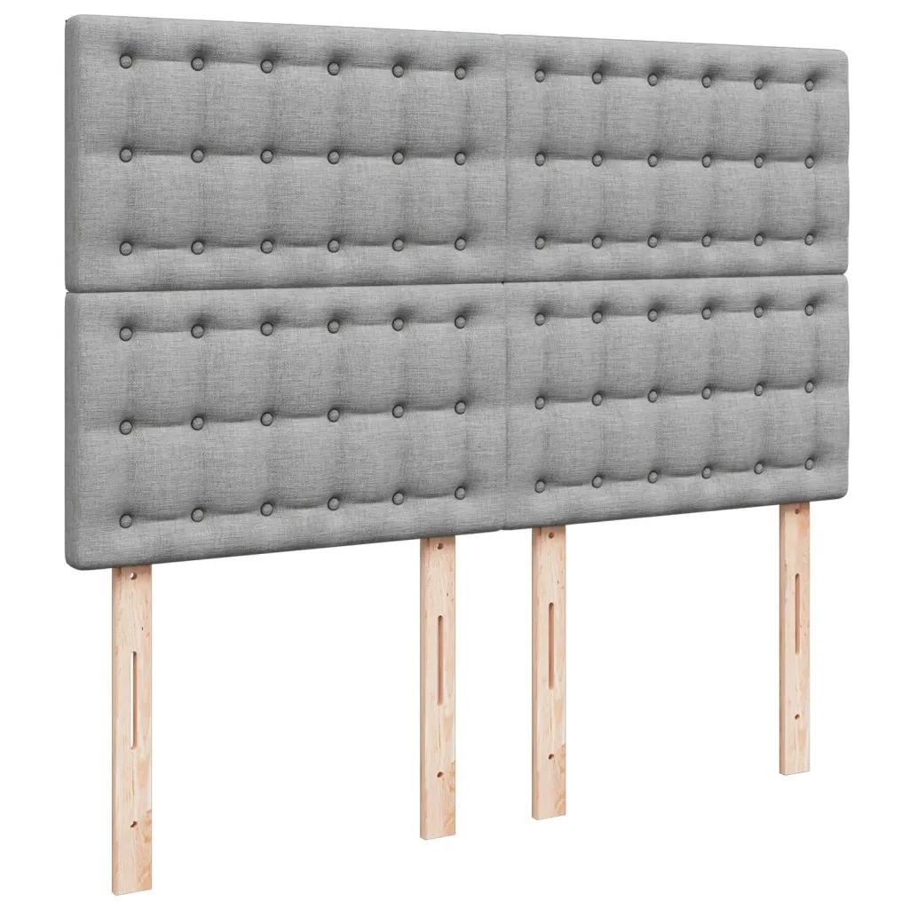 Giroletto a Molle con Materasso Grigio Chiaro 140x200cm Tessuto 3294005