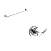 Set da bagno cromato 2 accessori: porta asciugamani 39cm e doppio appendino | Hook