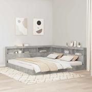 Letto Libreria Grigio cemento 180 x 200 cm Legno multistrato 3335746