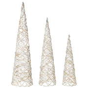 Set di 3 decorazioni natalizie LED bianche per interni con luci
