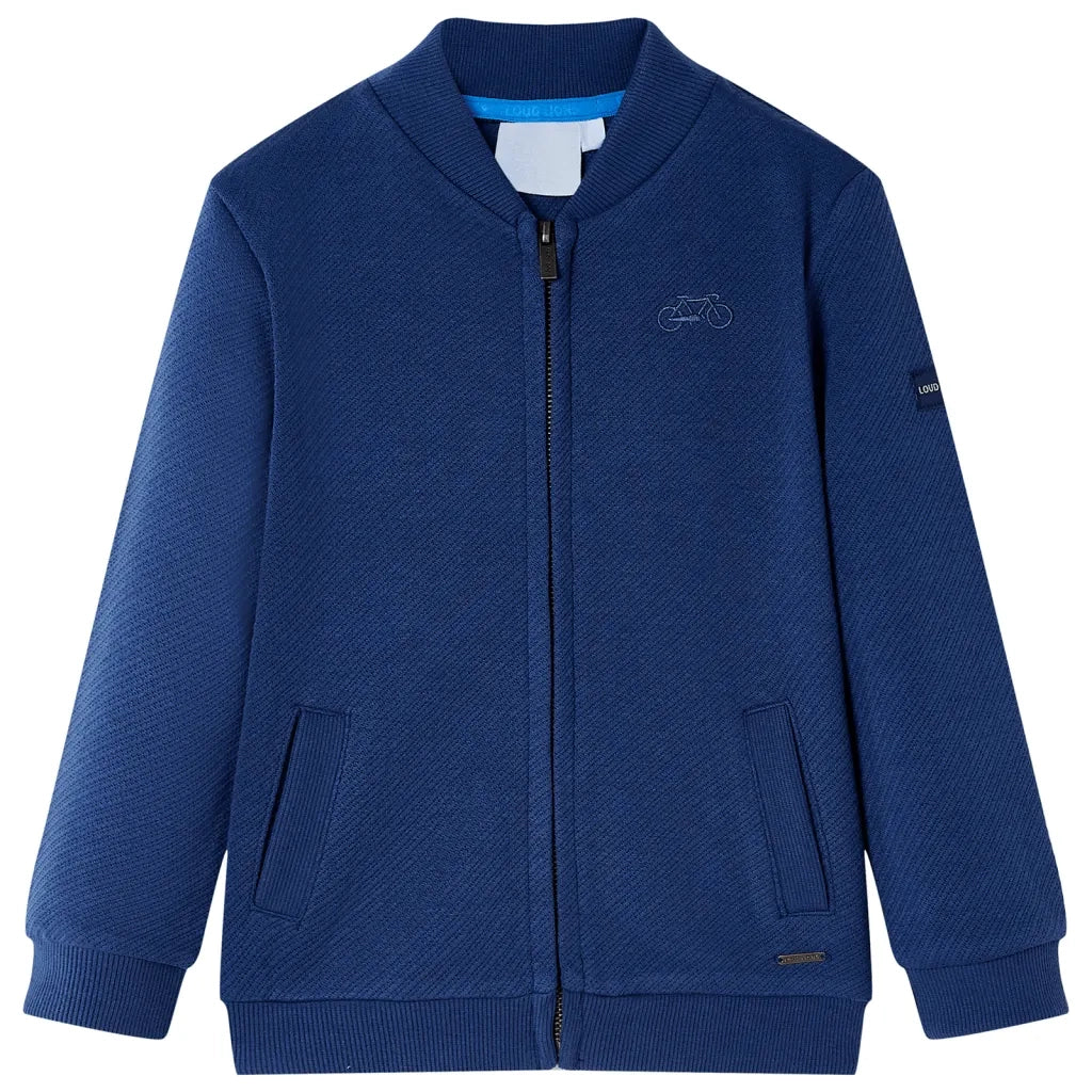 Felpa per Bambini con Cerniera Blu Marino 104cod mxl 133848