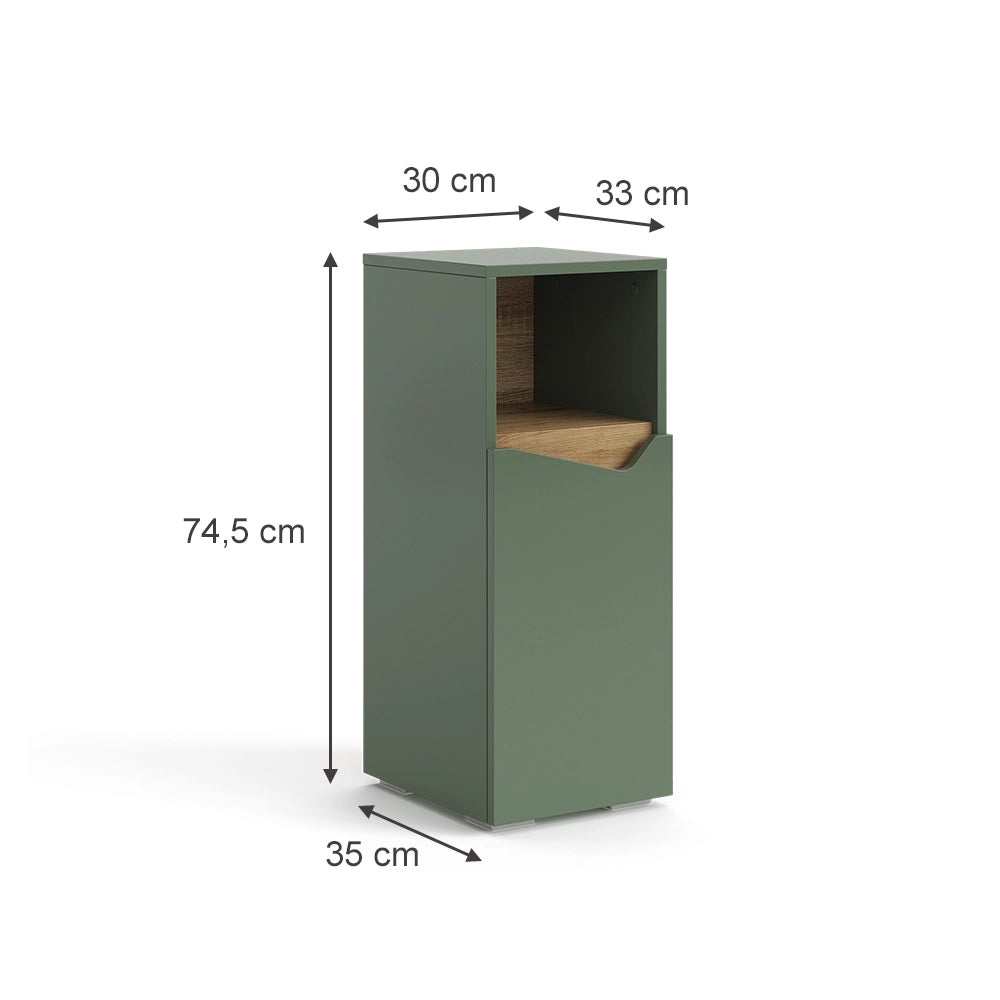 Vicco  Verde/Artigianale 30 x 74.5 cm con porta e vano aperto