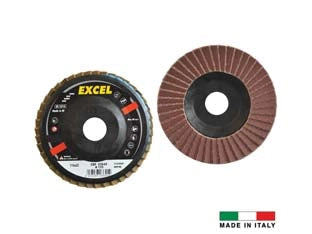 DISCHI LAMELLARI DA SGROSSO AL CORINDONE- - ø mm.115 foro 22 grana 100 - 10 pezzi EXCEL