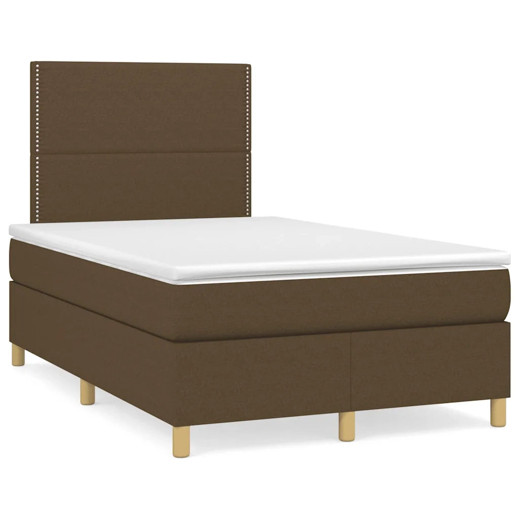 Letto a Molle Materasso e LED MarroneScuro 120x190cm in Tessuto 3270242