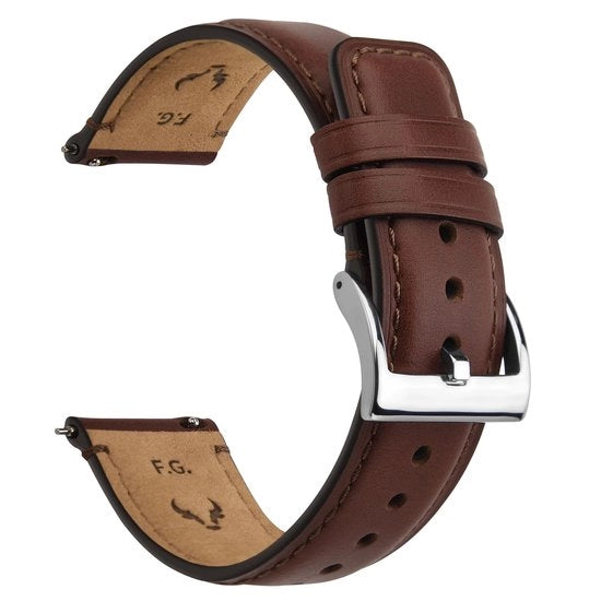 Cinturino orologio 22mm - Cinturino in pelle - Cinturino di sostituzione - Chiusura in acciaio inossidabile - Compatibile con smartwatch - Accessorio orologio - Lunghezza 200 mm - Cinturino orologio
