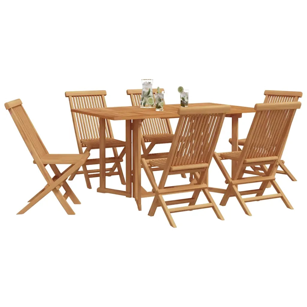Set da Pranzo per Giardino 7 pcs Marrone Legno di teak solido 3155338