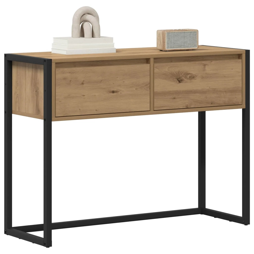 Tavolino | Tavolo laterale Rovere Artigianale 100 x 36 x 75 cm Legno multistrato