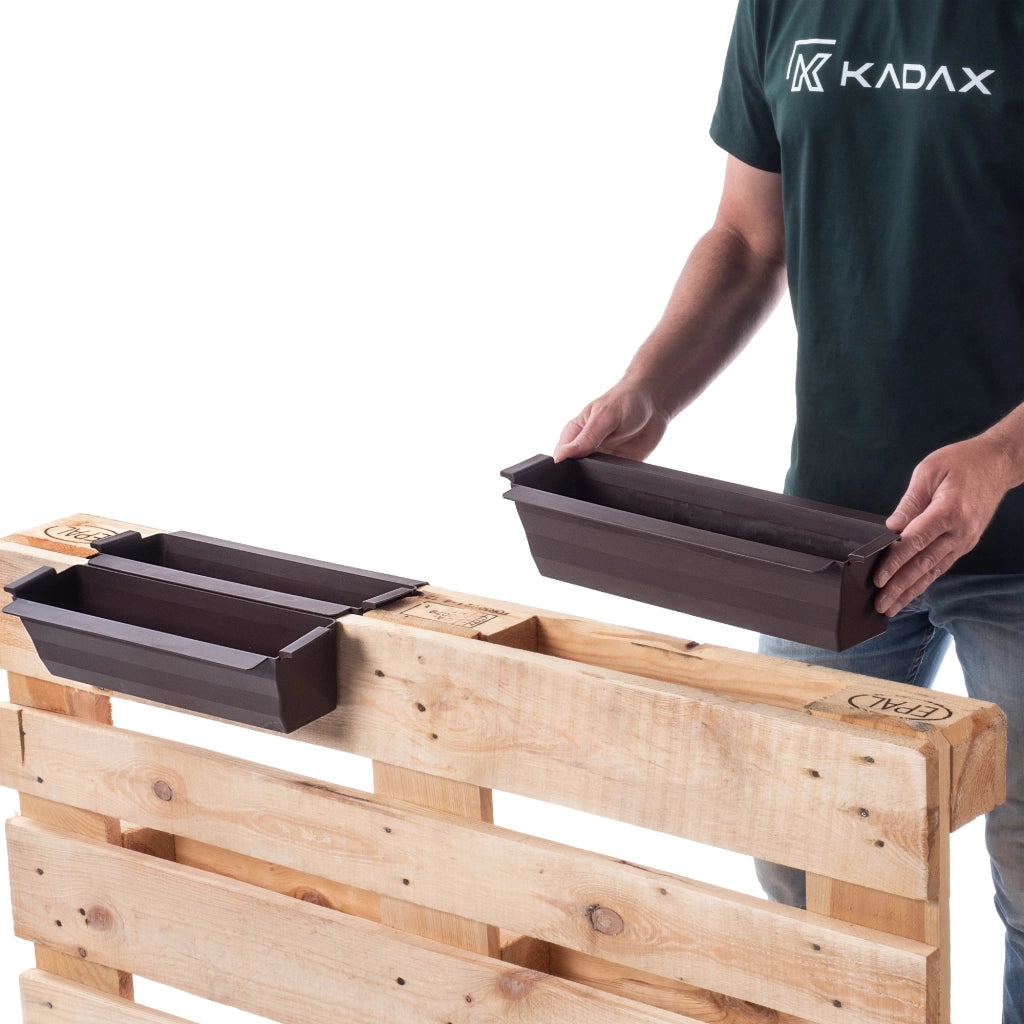 Vaso da fiori KADAX, vasi per Europallets, scatola da 40 cm, 12 pezzi