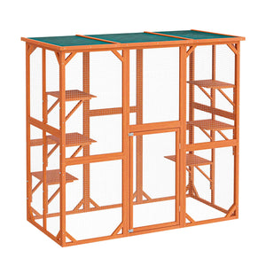 Recinto per gatti da esterno resistente alle intemperie 168 x 82 x 166,5 cm 6 piattaforme Parco Gabbia