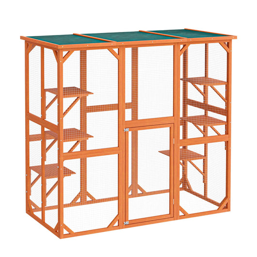 Recinto per gatti da esterno resistente alle intemperie 168 x 82 x 166,5 cm 6 piattaforme Parco Gabbia