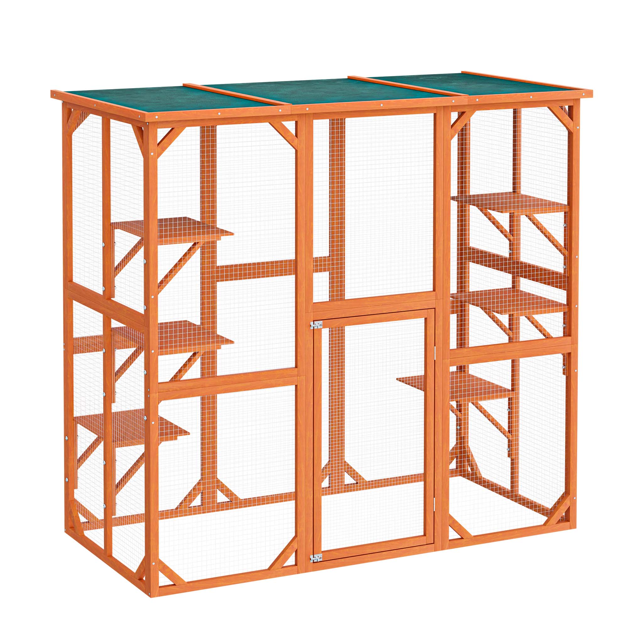 Recinto per gatti da esterno resistente alle intemperie 168 x 82 x 166,5 cm 6 piattaforme Parco Gabbia