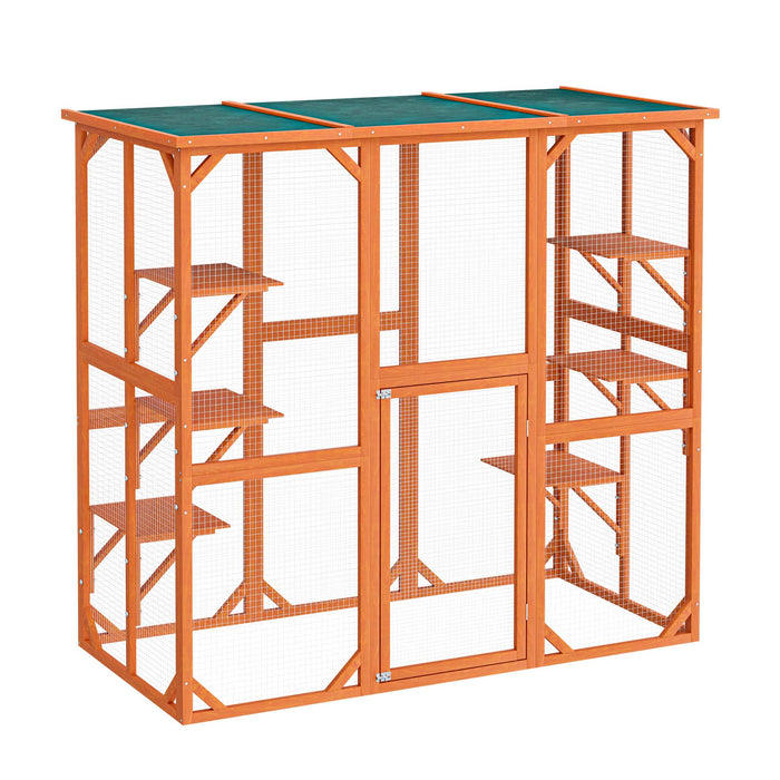 Recinto per gatti da esterno resistente alle intemperie 168 x 82 x 166,5 cm 6 piattaforme Parco Gabbia