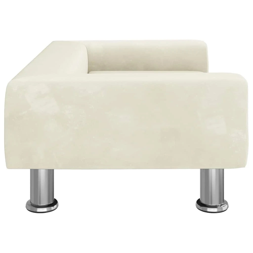 Cuccia per cani a forma di cesto comoda 70 x 45 x 26,5 cm velluto crema 02_0042800