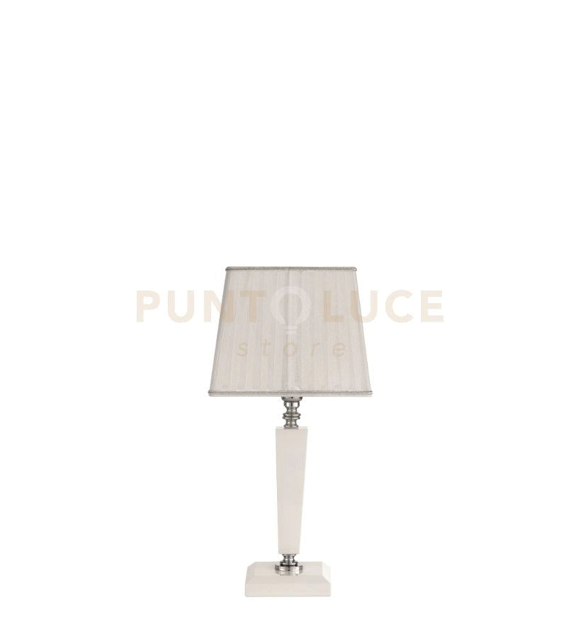 LUME PICCOLO CHERUBINI BIANCO E CROMO CON PARALUME BIANCO L.20CM 1 LUCE ATTACCO E14