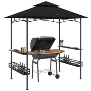 Tonnelle da giardino con barbecue ¨C zephmum ¨C grigio scuro 240x150x257 cm