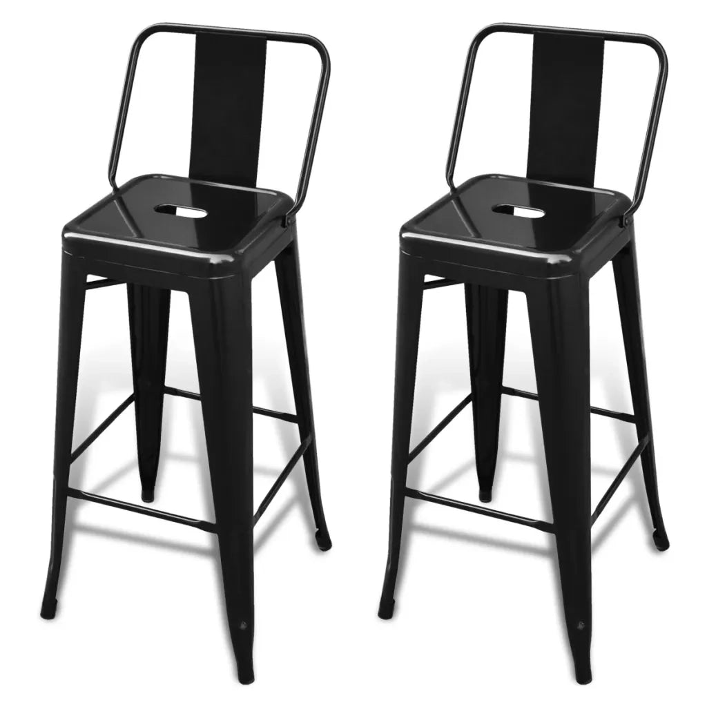 Sgabelli da Bar 2 pz Neri in Acciaio  cod mxl 59760