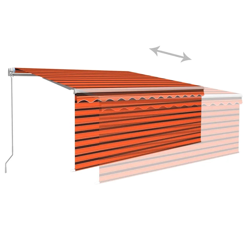 Tenda Retrattile Manuale Parasole 3,5x2,5m Arancione e Marrone 3069280