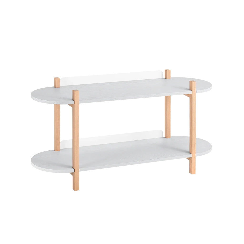 SoBuy Libreria multifunzionale Scaffale con 2 ripiani Tavolino da Caffè Portaoggetti salvaspazio Grigio 100 x 33 x 52 cm HSTR01-HG