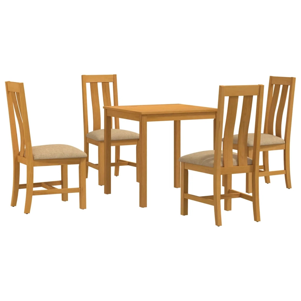 Set da pranzo 5 pz Beige Legno di Quercia Massello 3430224