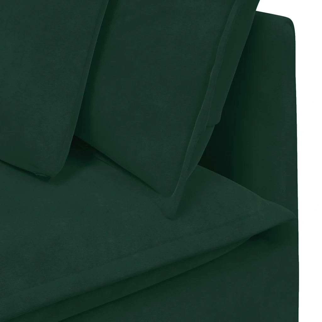 Divano Modulare con Cuscini in Velluto Verde Scuro