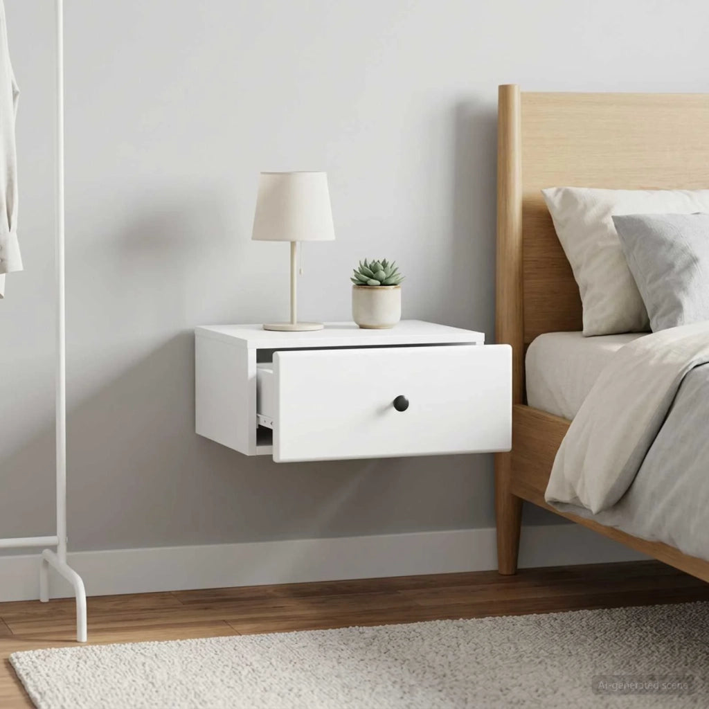 Mobiletto da notte a muro 2 pcs Bianco 49 x 34,5 x 20 cm 899126