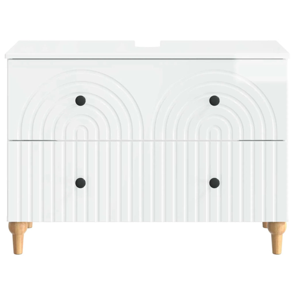 Armadio per Lavabo da Bagno ALKMAAR Bianco Lucido 896139