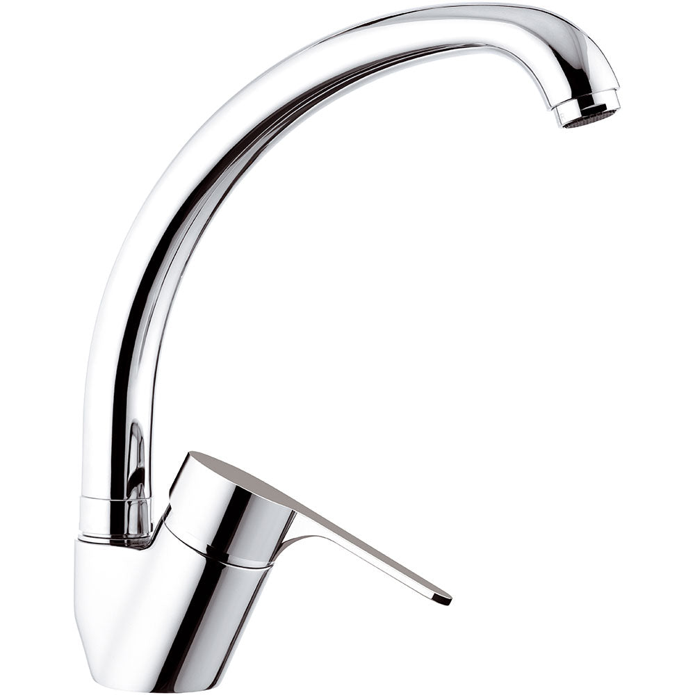 Rubinetto Miscelatore Monocomando Girevole Lavello Alto in Ottone Mariani Vela Cromato